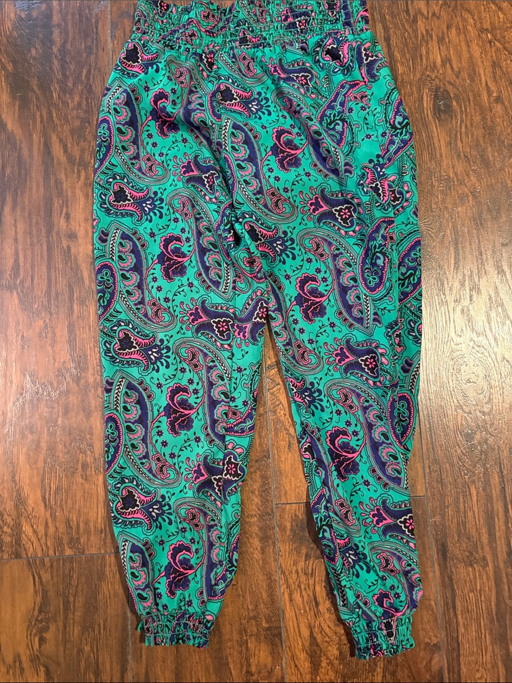 aerie Teal Paisley Jogger Pants